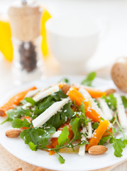 light salad with pumpkin and arugula