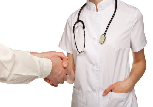 Handshake of doctor and patient