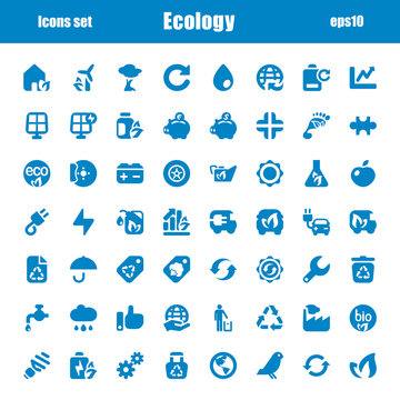 icons ecology blue