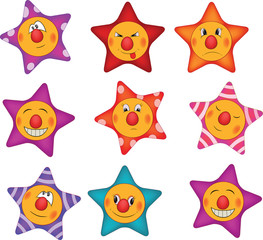 Cheerful small asterisks cartoon