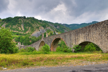 Fototapeta na wymiar Most Dzwonnik. Bobbio. Emilia-Romania. Włochy.