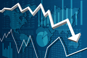 Récession Économique Bleu