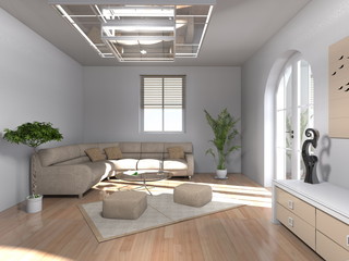 Modern eingerichtetes Wohnzimmer