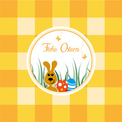 Karte Hintergund Frohe Ostern orange