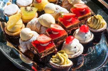 Confectionery tray close-up