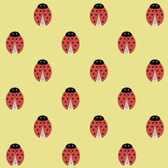 Ladybug seamless pattern