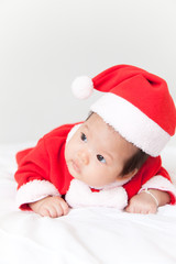 Little girl with santa costume