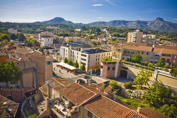 city centre of Aubagne, near Marseille, France