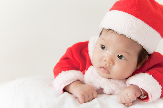 Little girl with santa costume