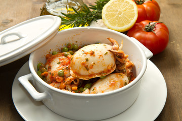 cuttlefish with peas