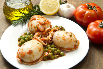 cuttlefish with peas