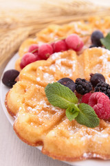 waffles with berries fruits