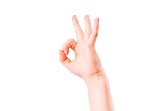 Child's Hand Showing Ok Sign