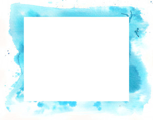 Blue watercolor frame