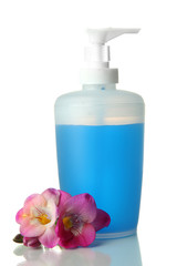 Bottle with liquid soap isolated on white