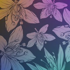 background with hand drawn flowers