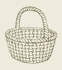 Vector wickerwork basket