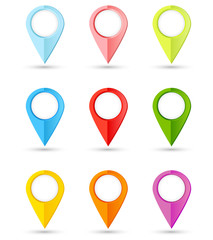 Set of round color pointers with place for your content