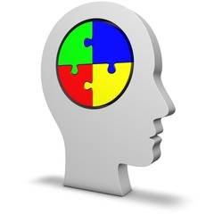 Kopf mit Puzzle