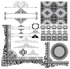 collection of various vintage design elements, eps8 vector