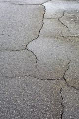 Cracked tarmac