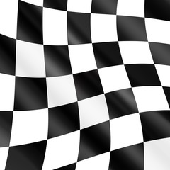 Waving checkered racing flag, vector