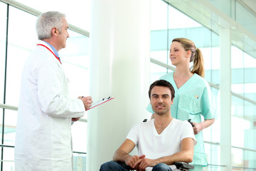 Fototapeta premium Patient in a wheelchair
