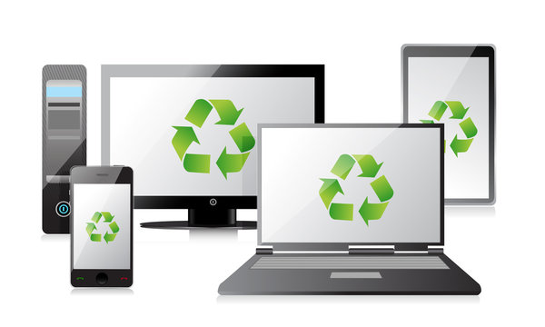 recycle Computer, Laptop Tablet and Phone, router