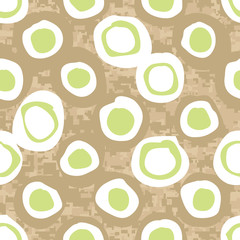 Seamless Eggs in Spring Meadow Background Pattern