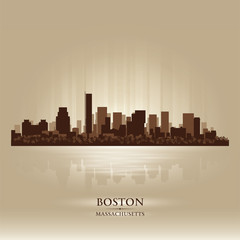 Boston, Massachusetts skyline city silhouette