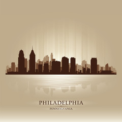 Naklejka premium Philadelphia, Pennsylvania skyline city silhouette