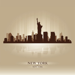 Naklejka premium New York skyline city silhouette