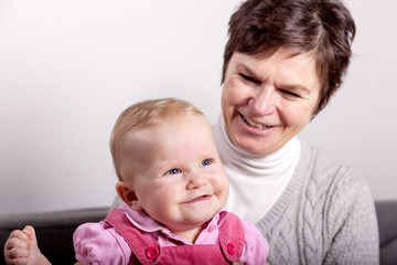 Mother and baby have fun