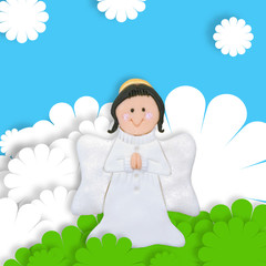 first communion card angel