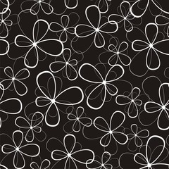 Illustration vectorielle de modèle sans couture avec des fleurs abstraites