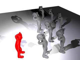 The team solves the problem.3D mens .