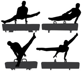 Gymnast on Pommel Horse Silhouette