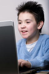 The boy with laptop