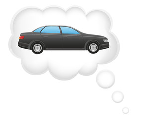 concept of dream a car in cloud vector illustration
