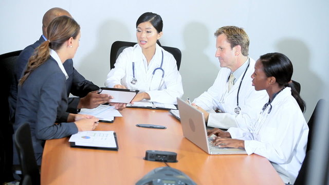 Team Meeting Multi Ethnic Medical Executives