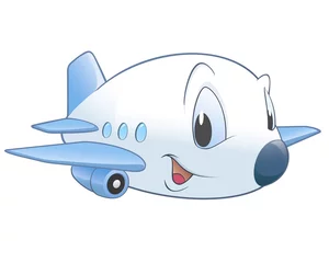 Foto op Plexiglas Cartoon vliegtuig © mumut