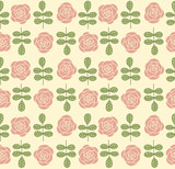 Seamless pattern with roses and leafs #1