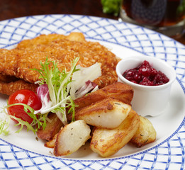 Schnitzel with salad