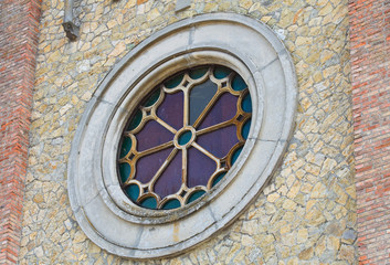 Rose window. Pellegrino Parmense. Emilia-Romagna. Italy.