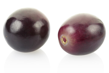 Red grape berries isolated on white, clipping path included