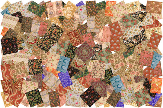 patchwork with ancient fabrics