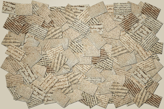 collage with manuscript images
