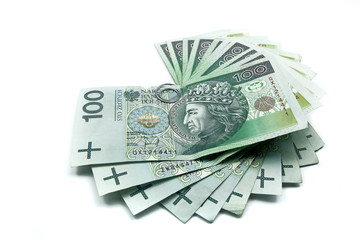 stack of hundreds polish zloty banknotes