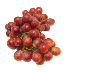 red grapes isolated on white background