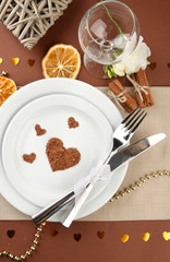 Holiday table setting close-up